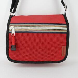 Candies Crossbody Handbag S Red Nylon Striped Messenger Camera Bag Pocket Travel